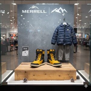 Merrell Men's Black and Yellow Snow Boots